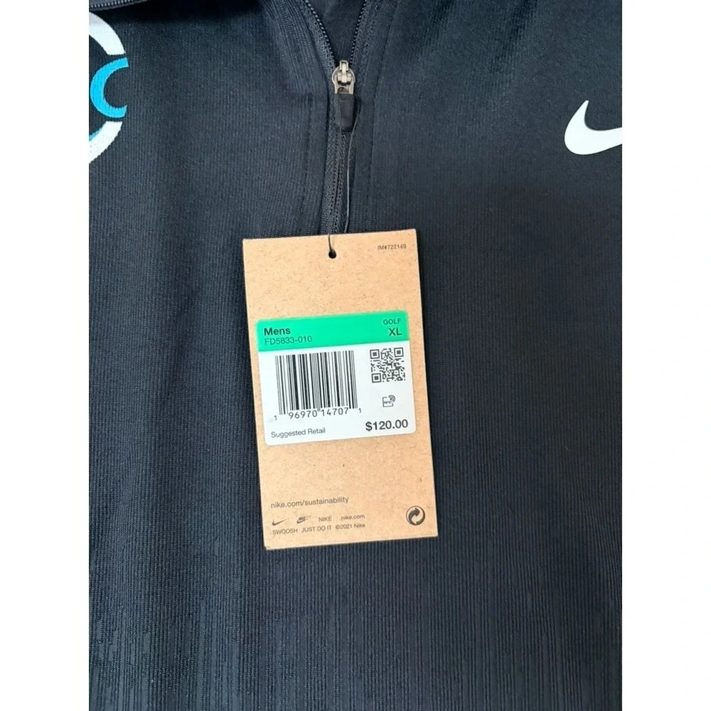 NWT Nike Dri-FIT Men's Black 1/4 Zip Golf Pullover Size L  W/Eckerd College Logo